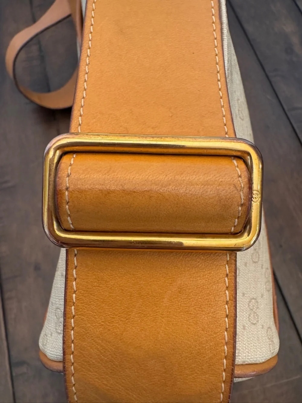 VTG Gucci Micro GG Crossbody Bag Tan Canvas Leather Italy Auth Rare - Picture 12 of 16